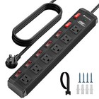 6 Outlet Heavy Duty Individual Switches Power Strip 1200j Surge Protector