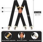 Suspenders For Men Swivel Snap Hooks Black Elastic Formal Heavy Duty Braces