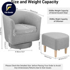 Swivel Accent Chair Set Of 2 With Ottoman Barrel Armchairs Grey 360   Small