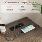 53 Inch Large Computer Desk With Drawers Storage Cabinet Power Outlet Grey