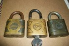 Vintage Yale Brass Padlocks Lot   Key 