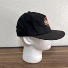Vintage Harley Davidson Hat Black Snap Back Cap 90s Usa Biker Bar Shield