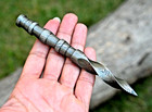 Custom Made Hand Forged Damascus Steel Kris Blade Tri Dagger Knife W Sheath 2417