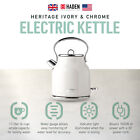 Haden 1 7 Liter Stainless Steel Body Retro Electric Tea Kettle  White  open Box 