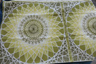 Awesome Rare Vintage Mid Century Retro 70s Green Wild Fabric Design  48  X 50 