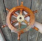 12    Nautical Wheel Wall Decor Vintage Antique Finishing Brass Wooden Boat Ships