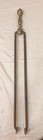 Antique 18th Century Wrought Iron Turned Brass English Fireplace Tongs Tool 7