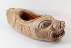 Northwest Coast Native American Carved Maple Feast Bowl Abalone Tlingit