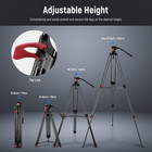 Neewer 79  Aluminum Video Tripod With 360   Fluid Head For Dslrs