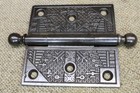 2 Old Door Hinges Ball Tip 3 1 2 X 3 1 2  Vintage Eastlake  windsor Cast Steel