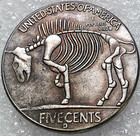 Hobo Buffalo Nickel Skeletone Love Novelty Antiqued Looking Metal Coin