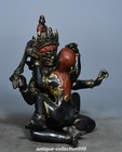 4 7  Old Tibet Pure Bronze Gilt Buddhism Happy Mandkesvara Yab-yum Buddha Statue