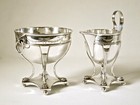 Georgian Style Silver Plate Cream Jug   Sugar Basin England Late-1800 s