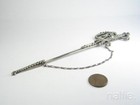 Large Antique Austro Hungarian Silver   Paste Sword Shaped Jabot Pin C1900