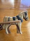 Hand Made Wood Mini Horse Pulling Wagon Snow Scene Made Usa 1995 M-m 6   x2 5   