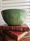 Rare - Art Deco Green Mixing Bowl With Gothic Arches And Daisy Rosette