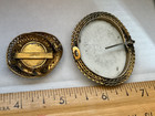 2 Vintage Painted  Child And Lady Portrait Pendant Pin Pins As Is Victorian
