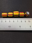 5 Vintage Chevron Glass Beads  b1101 - Indian - Native Rare Trade 14mm