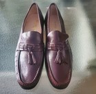 Vtg Freeman Men s 10 5m Oxblood Leather Tassel Loafer Slip On 