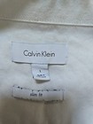 Calvin Klein Mens Slim Fit Long-sleeve Button Down Ck Striped Blue Dress Shirt L