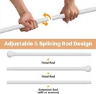 White Curtain Rods For Windows 66 To 120  Adjustable Long Drape Rod 