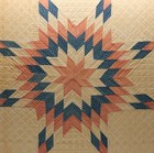 Antique 8 Point Lone Star Hand Stitched Large Framed 28  Quilt Made Usa