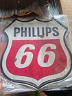 Phillips 66  Sign Motor Oil Gasoline Shield Metal Weathered Vintage Style 12  