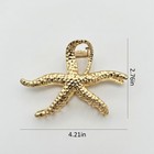 Gold Tone Textured Starfish Hair Claw Clip Set Coastal Summer Hair Accessories