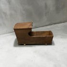 Vintage Handmade Wooden Baby Doll Cradle Rocking Bed Wood Bassinet Retro Style
