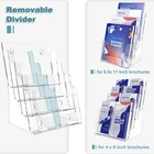Hlf-ho Brochure Holder 8 5x11  4-tier  Removable Divider For 4x9  Clear