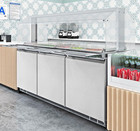 New 72 Commercial Cold Table Refrigerator Cooler Buffet Salad Bar   Sneeze Guard