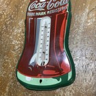 Original 1950s Coca Cola Bottle Working Thermometer Metal 17  Tin Sign Vtg Usa