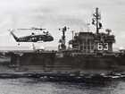 Official Navy Uss Kitty Hawk Jfk Visit Prep F-8u Crusader Photo 1963 Picture