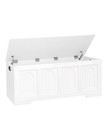 Wooden Storage Chest Bench White 47 2  Toy Box Trunk With Safety Hinges