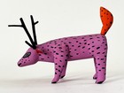 Mexican Oaxacan Folk Art Wood Carving Deer Animal Manuel Jimenez Style Oaxaca