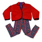 Vintage Oshkosh Bgosh Hot Colors 3pc Set Fleece Jacket Shirt Leggings Girls 6x