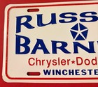 Russell Barnett Chrysler Dodge Jeep Dealership Booster License Plate Winchester