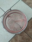 Vintage Farberware Pink Depression Glass Divided Relish Dish W  Metal Caddy