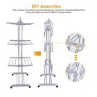 67 7    Foldable Clothes Drying Rack Rolling Folding 4-tier Dryer Hanger 4 Castors