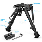 6-9  Hunting Rifle Bipod With 20mm Picatinny Rail Mount Adapter Us