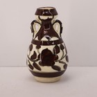 Vintage Armenian Jerusalem Mini Ceramic Pottery Vase Pair Biblical Flowers