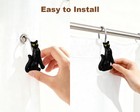 Black Cat Shower Curtain Hooks Set Of 12  Decorative Resin Shower Rings
