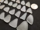 Genuine Beach Sea Glass Surf Tumbled White Clear Snow Frosted Triangle Shape V02