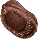 Woven Wicker Basket With Handle For Flowers Picnics Gardening Brown Oval 10   x8   