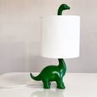 Green Dinosaur Lighting Table Lamp Ceramic Brontosaurus Kids Room Decor 17 Inch
