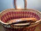 African Bolga Market Basket Large Woven Leather Handles - Handmade