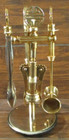 Vintage Heavy Brass And Stainless Steel Bar Tool Set Made In Italy