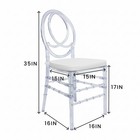 Set Of 3 Acrylic Dining Transparent Crystal Clear Chiavari Chairs With Cushions