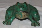 Vintage Green Cast Iron Frog Doorstop 4 Lb    