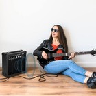 Electric Bass Guitar Full Size Flame Design Bass Set W 20 Watt Amplifier gig Bag